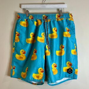 Neff Men’s Blue Rubber Duck Swim Trunks size Large